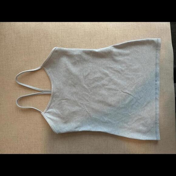 Lululemon Power Y Tank Heathered Baby Blue Size 8 - Picture 3 of 5